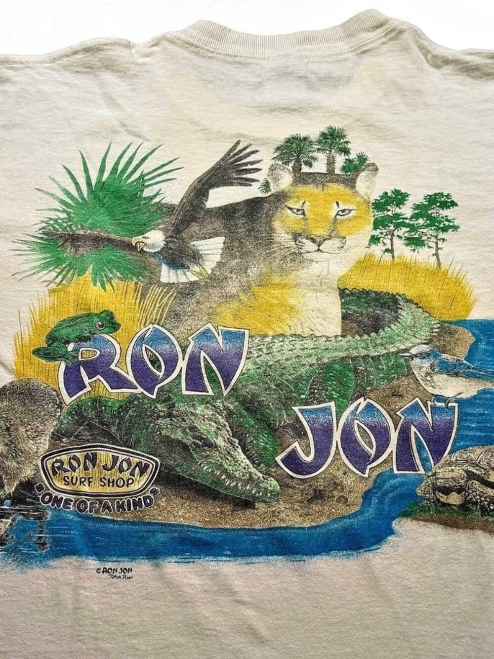 Vintage 90s Ron Jon Surf Shop Florida Wildlife Tee Large